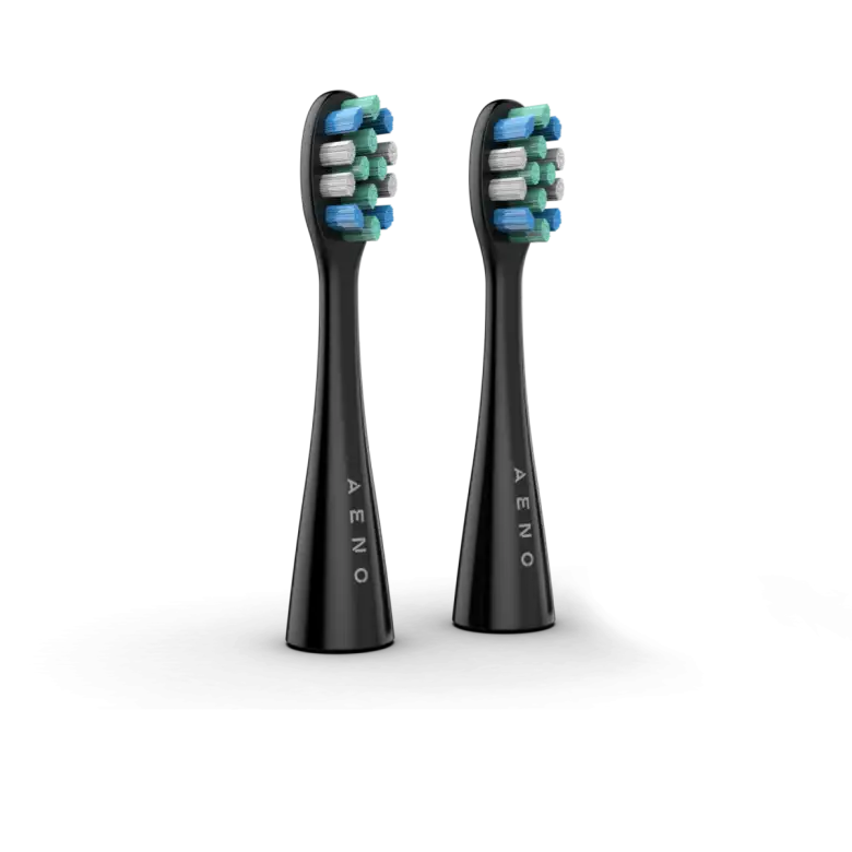 AENO Replacement toothbrush heads, Black, Dupont bristles, 2pcs in set (for ADB0002S/ADB0001S)