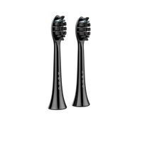 AENO Replacement toothbrush heads, Black, Dupont bristles, 2pcs in set (for ADB0004/ADB0006 and