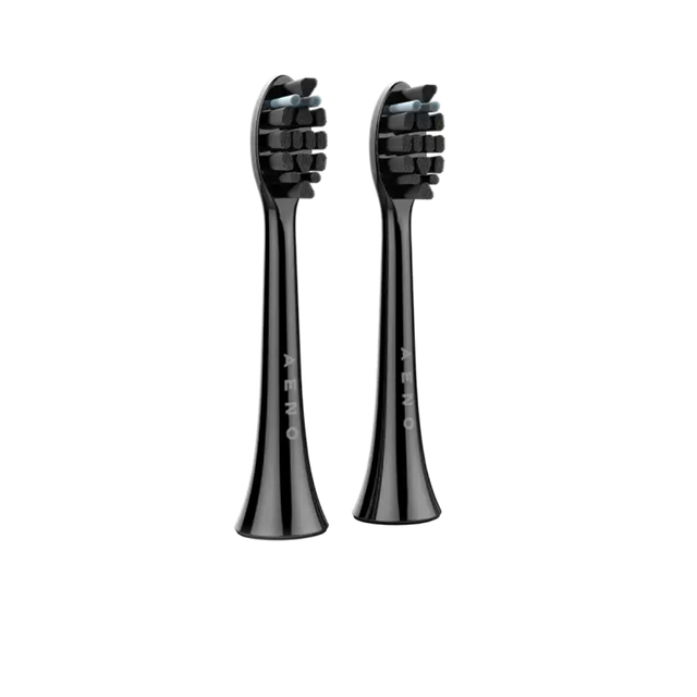 AENO Replacement toothbrush heads, Black, Dupont bristles, 2pcs in set (for ADB0004/ADB0006 and