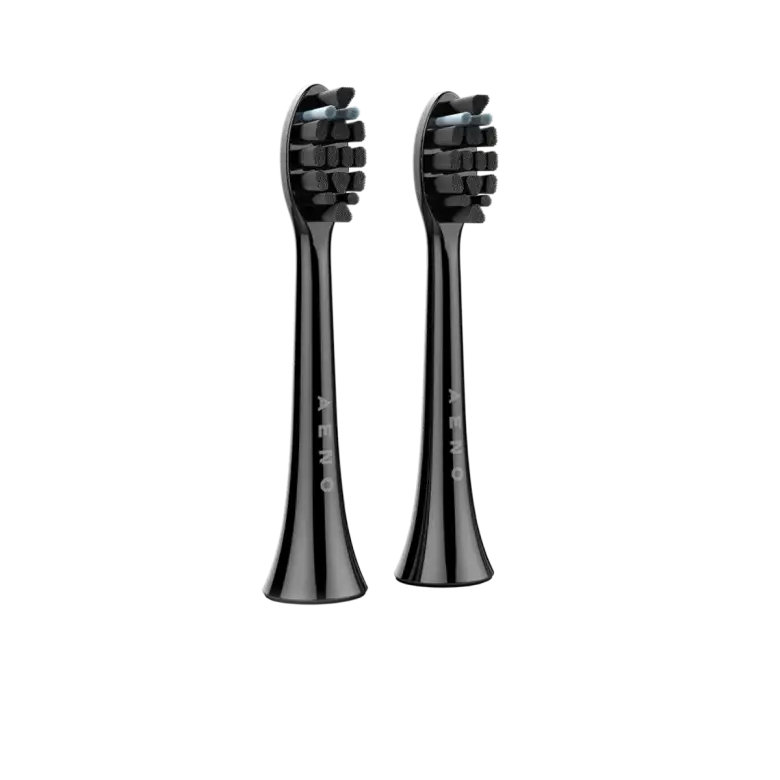 AENO Replacement toothbrush heads, Black, Dupont bristles, 2pcs in set (for ADB0004/ADB0006 and