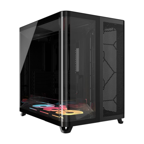 AIR 5400 LX-R RGB iCUE LINK Triple Chamber Mid-Tower PC Case, 3x Fans included, 2x 2.5'', 1x 3.5'', Black