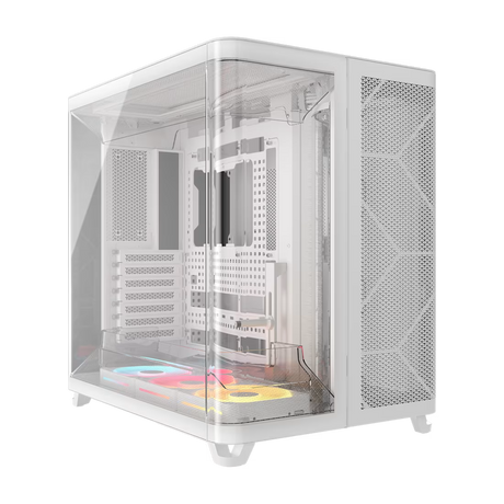 AIR 5400 LX-R RGB iCUE LINK Triple Chamber Mid-Tower PC Case, 3x Fans included, 2x 2.5'', 1x 3.5'', White