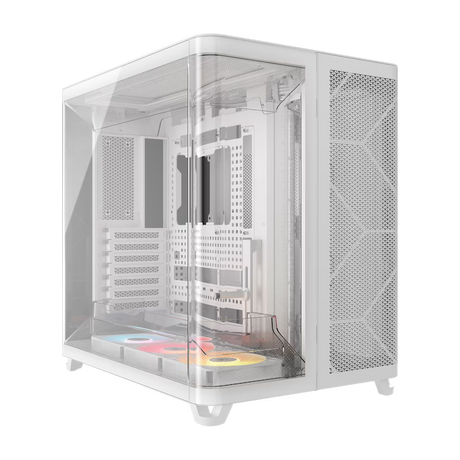 AIR 5400 RS-R ARGB Triple Chamber Mid-Tower PC Case, 3x Fans Included, 2x 2.5'', 1x 3.5'' White