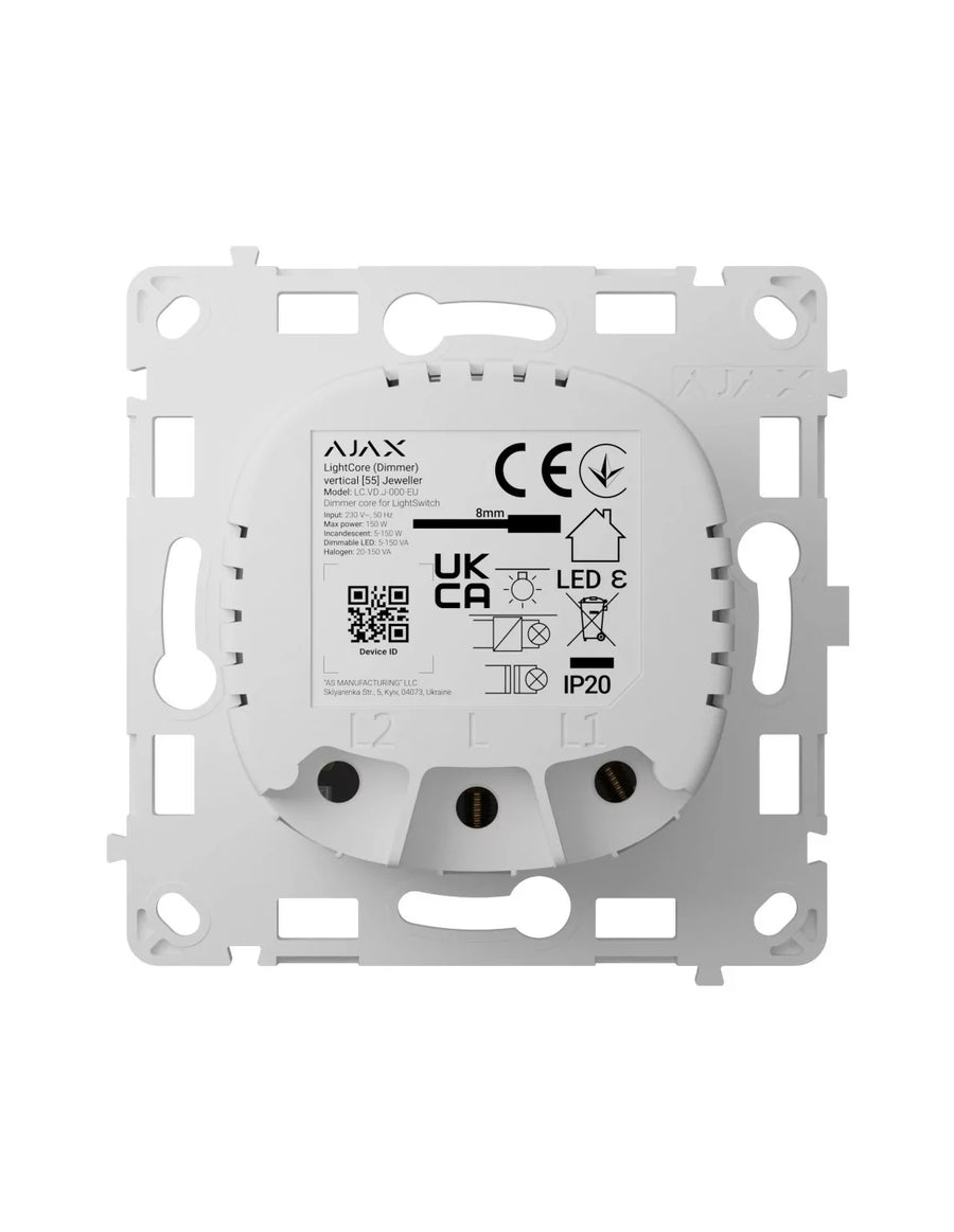AJAX Security - LightCore (Dimmer) Smart Switch, SoloButton not included | AJAX-LC-DIM