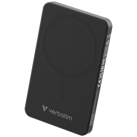 Verbatim Charge 'n' Go Essentials Power Bank Magnetic Wireless 5000mAh Black