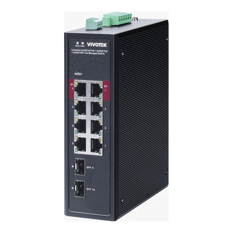 VIVOTEK Industrial 2xGbE bt 90W + 6xGbE at 30W + 2xGbE SFP Lite Managed Switch