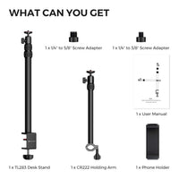 NearStream ST40 Dual-Arm Camera Desk Mount C-Clamp 360° Ball Head 40-inch Reach Aluminum - Image 5