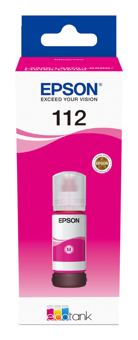 Epson 112 Ecotank Magenta Ink Bottle 70ml, 6000 Pages