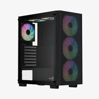 Aerocool B509A Flow ATX Mid Tower Gaming PC Case Black Full Mesh Front 360mm Radiator Tempered Glass