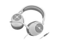 HS55 Stereo White Headset, 50mm Audio Drivers, Omnidirectional mic, Analog