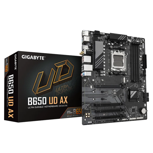 Gigabyte B650 UD AX ATX Motherboard AMD AM5 B650 DDR5 4-DIMM 3x M.2 HDMI DP WiFi