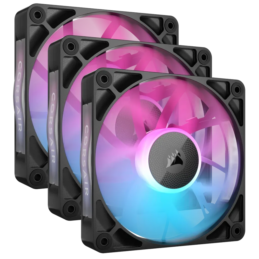 Corsair iCUE LINK RX120 RGB 120mm PWM Case Fan Black Triple Pack