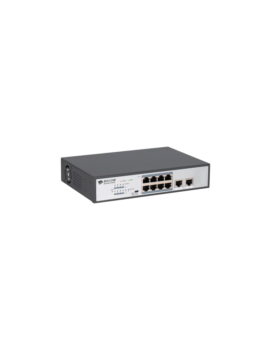 BDCOM Unmanaged 8-port Gigabit 120W POE switch, 8 POE ports, 2 GE TX ports