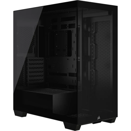 3500X Tempered Glass Black Mid-Tower PC Case, 2x 3.5'' | 2x 2.5'' Drive Bays, Up to 360mm Radiator compatible
