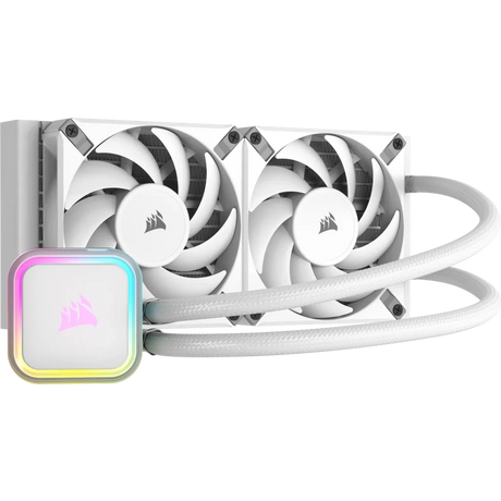 Corsair iCUE H100i ELITE RGB 240mm Liquid CPU Cooler - White AMD: AM5, AM4, sTRX4