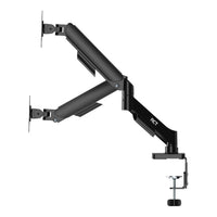 BRACKET 17'' - 32'' dual monitor mount; gas spring: tilt; swivel & rotate; VESA Compatible 75x75 & 100x100; up to 9Kg per screen