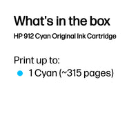 HP 912 Cyan Original Ink Cartridge, 315 pages - Image 2