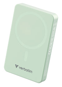 Verbatim Charge 'n' Go Essentials Power Bank Magnetic Wireless 10000mAh Green