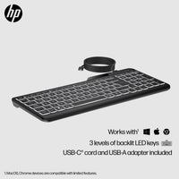 HP 405 Multi-Device Backlit Wired Keyboard - Image 3
