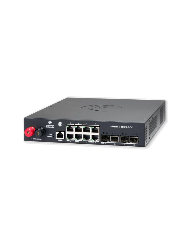 Cambium cnMatrix 12 Port PoE DC Switch | CNM-TX1012-P-DC