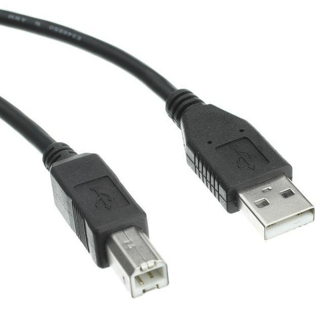 USB printer cable A Male + B M; Black / blue; 1.8m