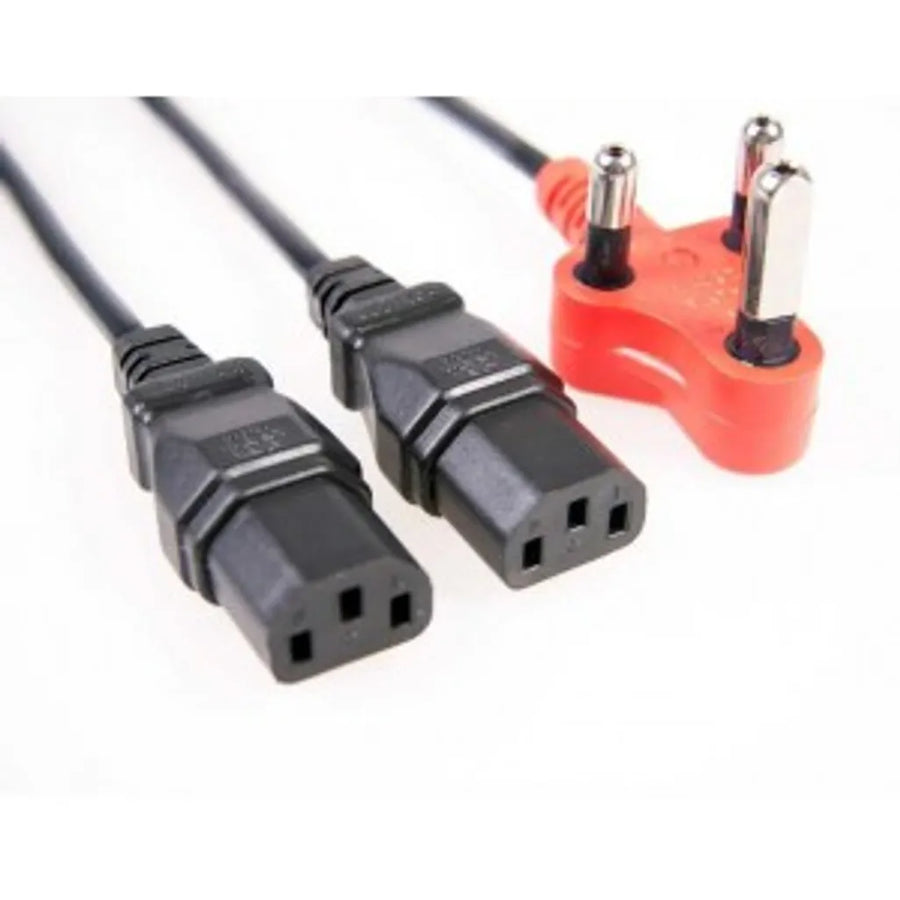 RCT Y Power Cable 3-Pin Plug to 2x IEC (3m)