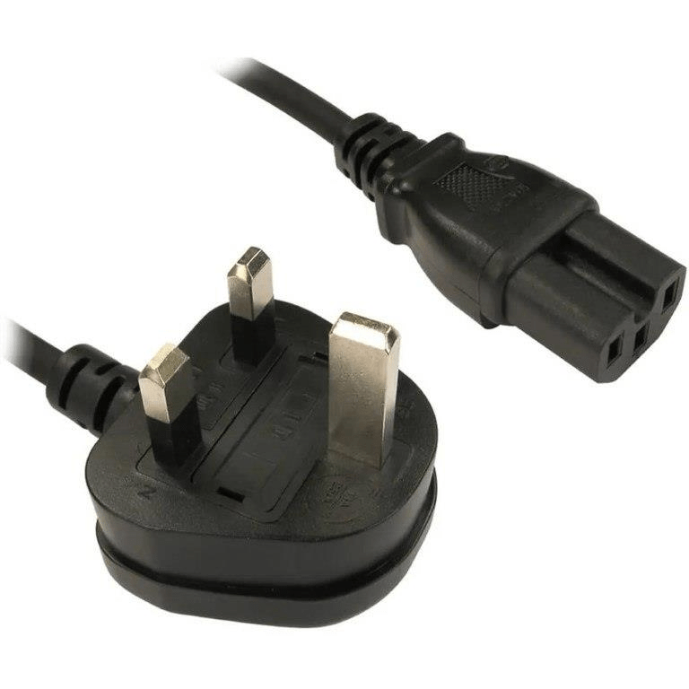 UK 3-pin Plug to IEC C13 Power Cable