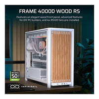 Corsair Frame 4000D RS Wood Modular Mid-Tower PC Case Oak Natural Wood Front Panel 4 RS120 Fans Dual 360mm - Image 4