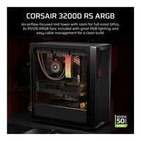 Corsair 3200D RS ARGB Mid-Tower PC Case Black 3x RS120 ARGB Fans 375mm GPU Clearance 360mm Radiator - Image 4