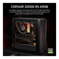 Corsair 3200D RS ARGB Mid-Tower PC Case Smoke 3x RS120 ARGB Fans 375mm GPU Clearance 360mm Radiator - Image 4
