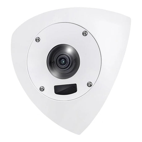 Indoor/Outdoor Corner 5MP Dome AI Camera, 10M IR, Mic, Anti-Ligature Design