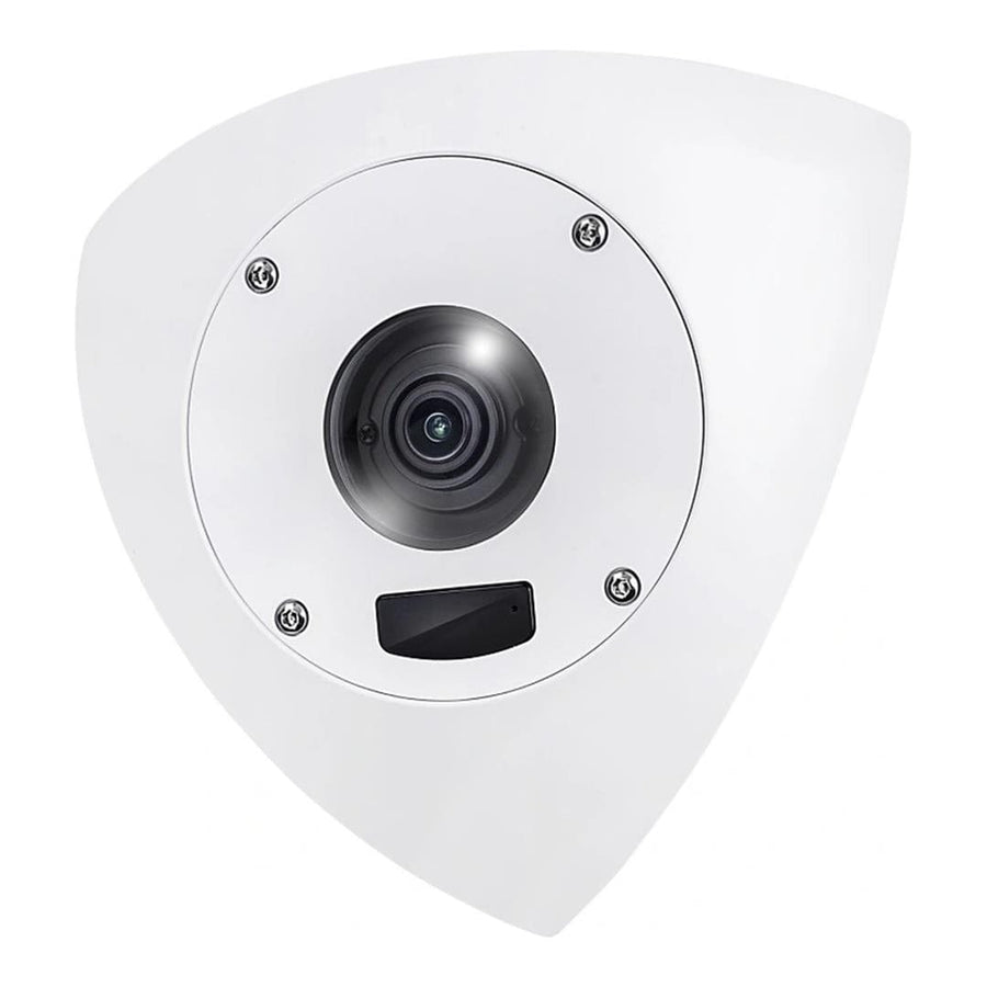 Indoor/Outdoor Corner 5MP Dome AI Camera, 10M IR, Mic, Anti-Ligature Design