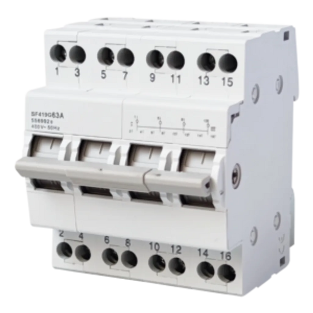 Chint 63A 4-Pole AC Changeover Switch DIN-Rail