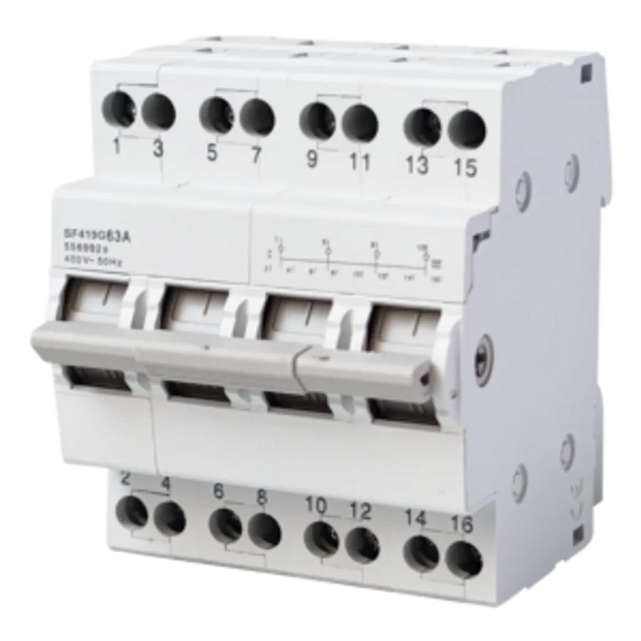 Chint 63A 4-Pole AC Changeover Switch DIN-Rail