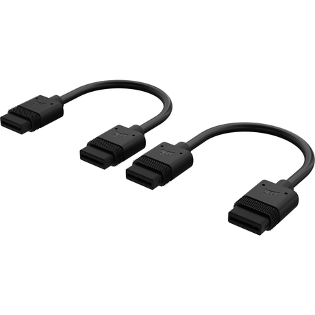 CorsairiCUE LINK Cable, 2x 100mm with Straight connectors, Black