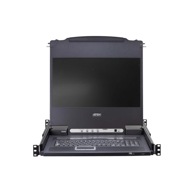 ATEN 16-Port 19'' VGA LCD Integrated USB/PS2 Combo KVM with an Extra Console port and USB peripheral support W/(USKB/SPKB)/W/(US