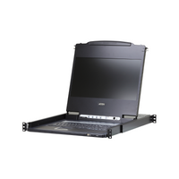 Aten CL6700MW 17.3-inch 1U Rackmount Single Rail LCD KVM Console DVI-D Full HD Black