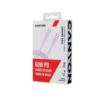 CANYON cable OnWire 60CL C-C 60W COLOR Braided 1m Pink - Image 3