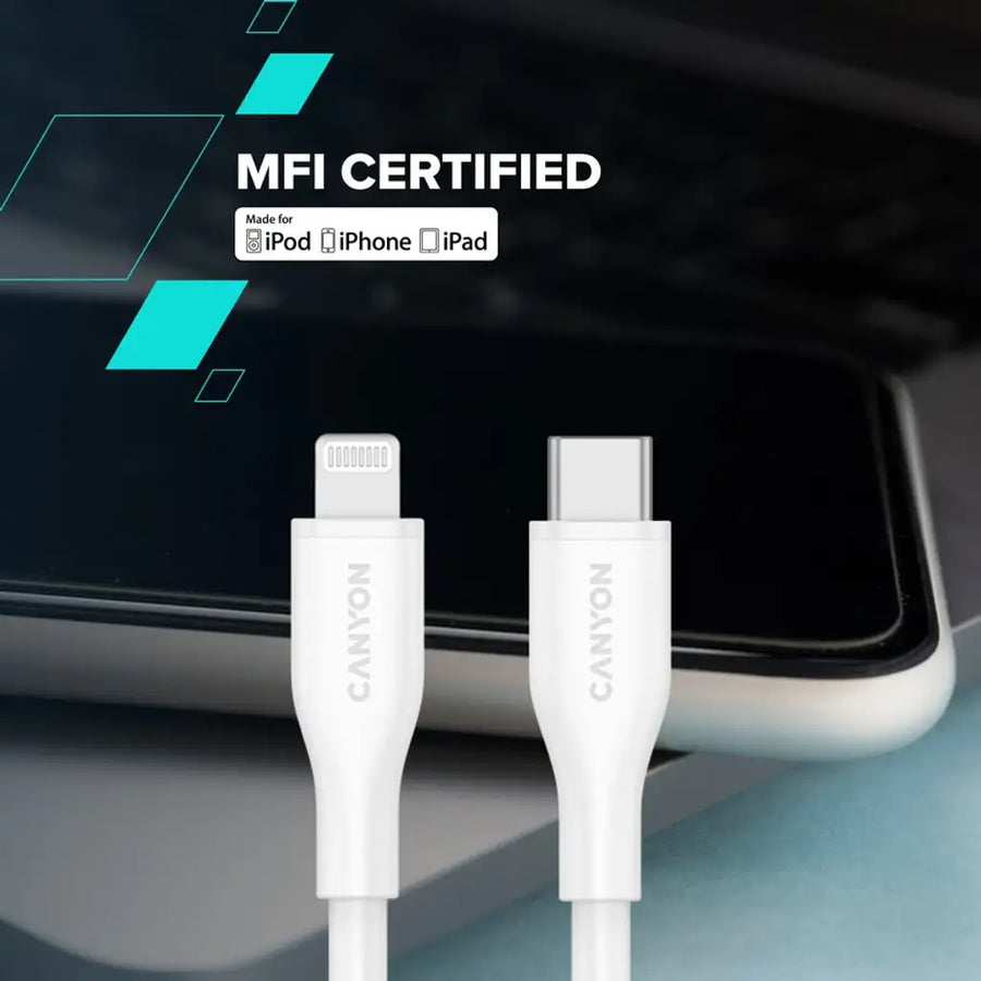 CANYON cable CLNM60 C-L 60W MFI 1m Silicon White