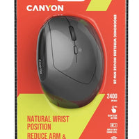 CANYON mouse MW-25 Ergonomic LED AA Dual mode Wireless Black - Image 3