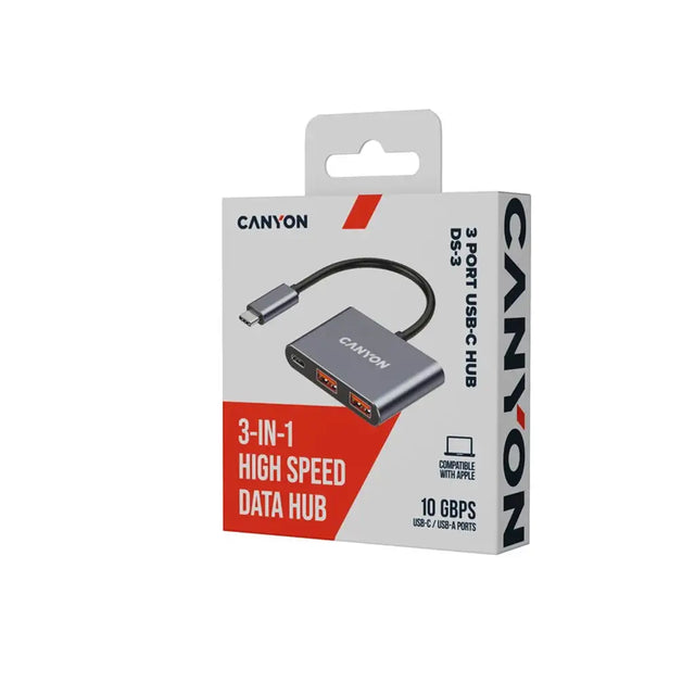 CANYON hub DS-3 3in1 USB-C Dark Grey