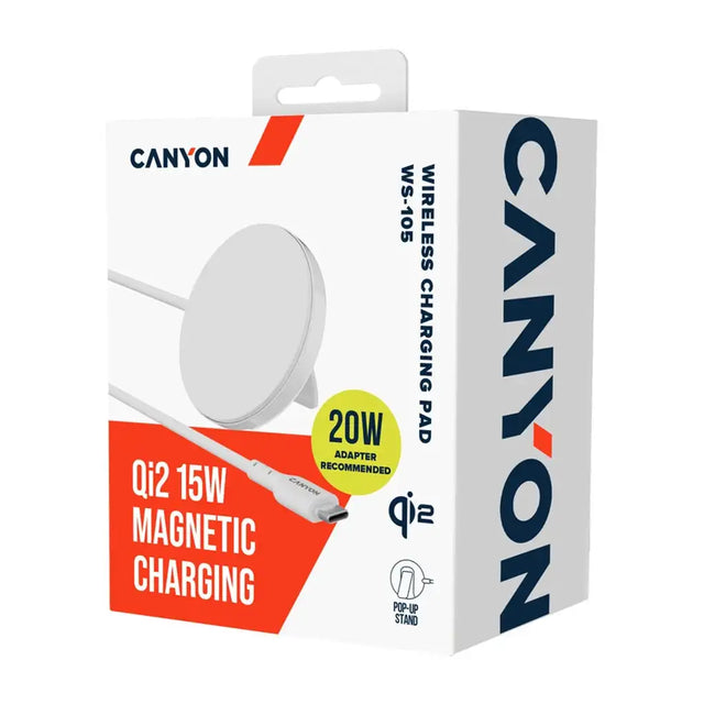 CANYON wireless charger WS-105 15W Qi2 White