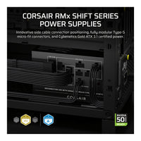 Corsair RM Series™ RM750x Shift — 750 Watt 80 PLUS Gold Fully Modular ATX PSU; ATX 3.1; PCI-E 5.1; 10yr Warranty