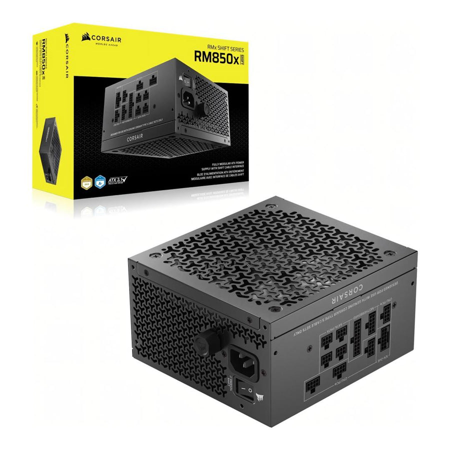 Corsair RM Series™ RM850x Shift — 850 Watt 80 PLUS Gold Fully Modular ATX PSU; ATX 3.1; PCI-E 5.1; 10yr Warranty