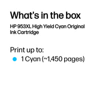 HP 953XL High Yield Cyan Original Ink Cartridge ~1 450 pgs - Image 3