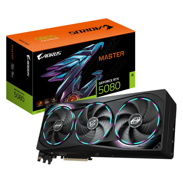 Gigabyte GeForce RTX 5080 AORUS MASTER 16GB GDDR7 PCIe 5.0 Graphics Card