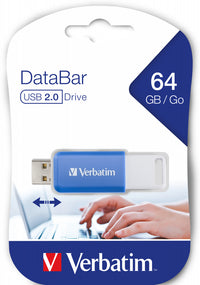 Verbatim Databar USB 2.0 Drive Blue 64GB Black