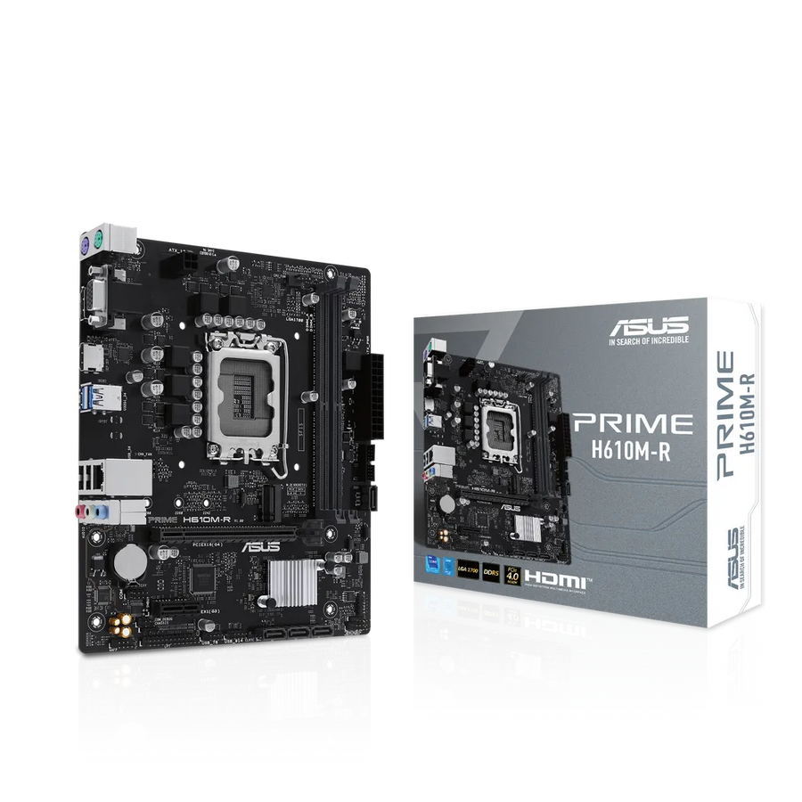 ASUS Prime H610M-R-SI Intel LGA 1700 Micro-ATX Motherboard DDR5 PCIe 4.0 M.2 Gigabit Ethernet