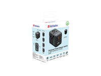 Verbatim Gan Iii Universal Travel Adapter UTA-05 With 2 X USB-C Pd 65W & Qc 4+ / 2 X USB-A