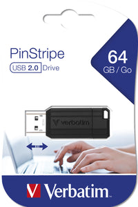 Verbatim 64GB Pinstripe USB Black - Image 3